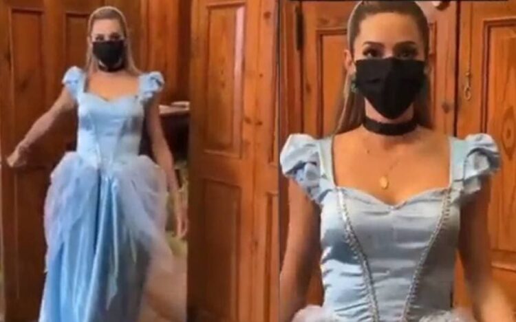 Mariana Rodríguez llega a Palacio de Gobierno vestida de Cenicienta