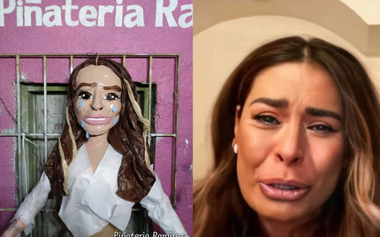 Crean piñata de Galilea Montijo llorando
