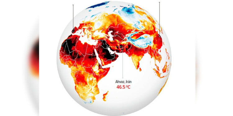 NASA muestra las altas temperaturas de todo el mundo