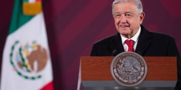 AMLO lleva a cabo informe sobre los avances del tramo 4 de la construcción del tren maya.