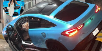 Yeri Mua choca su Mercedez Benz de más de 1 millon de pesos