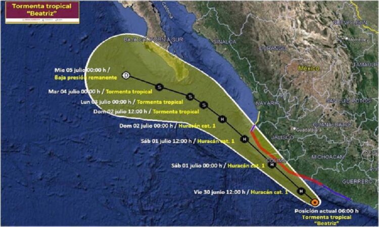 Tormenta Tropical Beatriz amenaza con evolucionar a huracán, provocando lluvias torrenciales en cuatro estados mexicanos