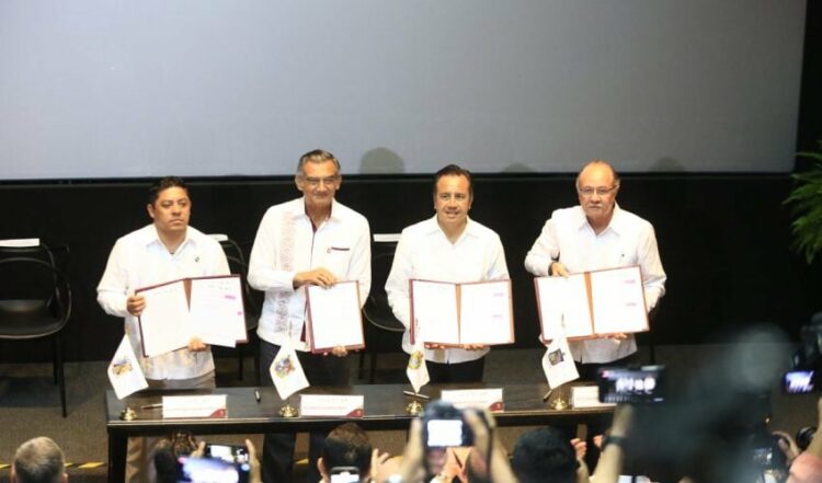 Firman convenio en materia de seguridad Gobiernos de Tamaulipas, San Luis Potosí, Veracruz y Nuevo León