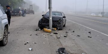 Fuerte choque en la salida Matamoros