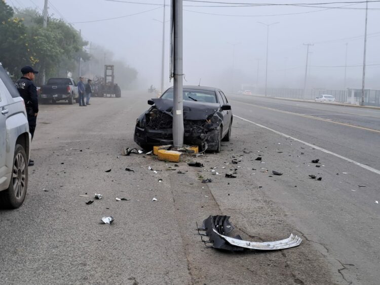 Fuerte choque en la salida Matamoros