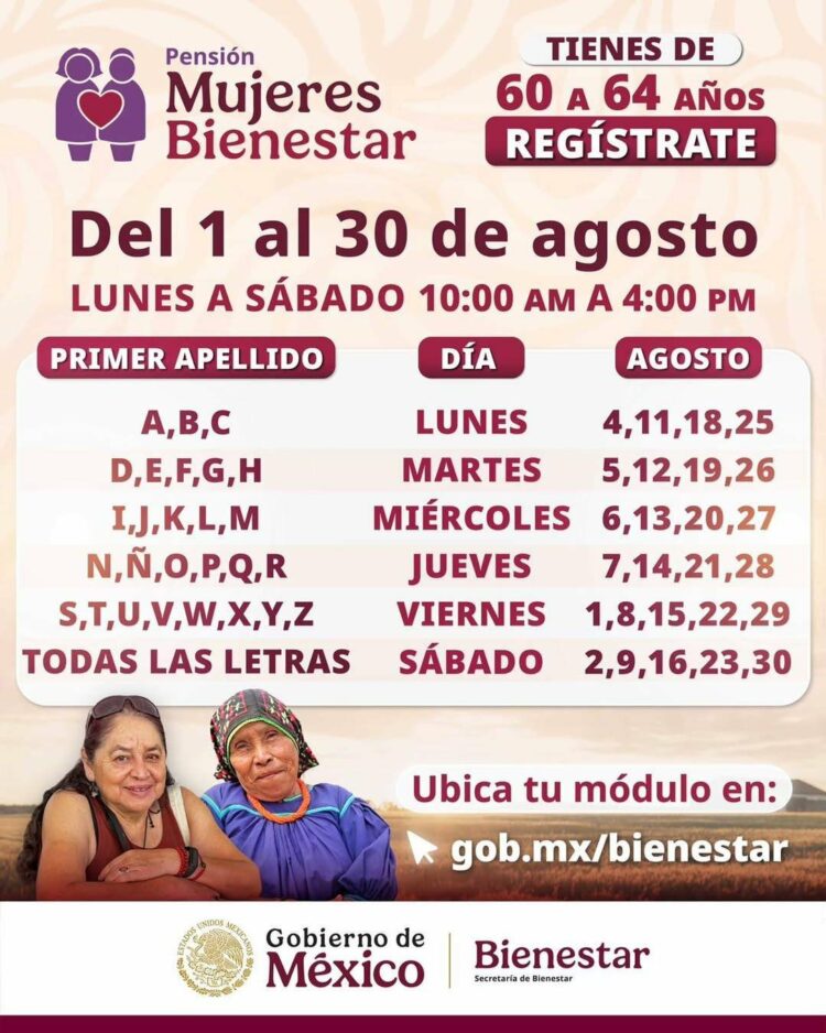 Arranca registro en Tamaulipas para pensión a mujeres de 60 a 64 años