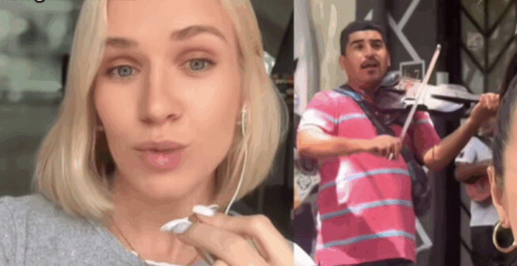 Mujer rusa se hace viral burlándose de músico callejero en CDMX
