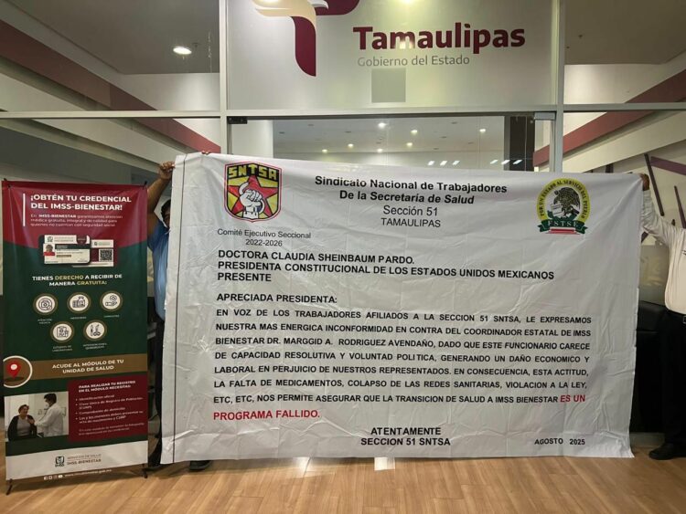 Trabajadores de Salud exigen la destitución de Marggid Rodríguez de IMSS-Bienestar