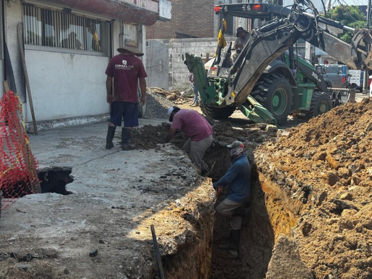 Avanza obra de reparación de colector sanitario en importante sector de Tampico