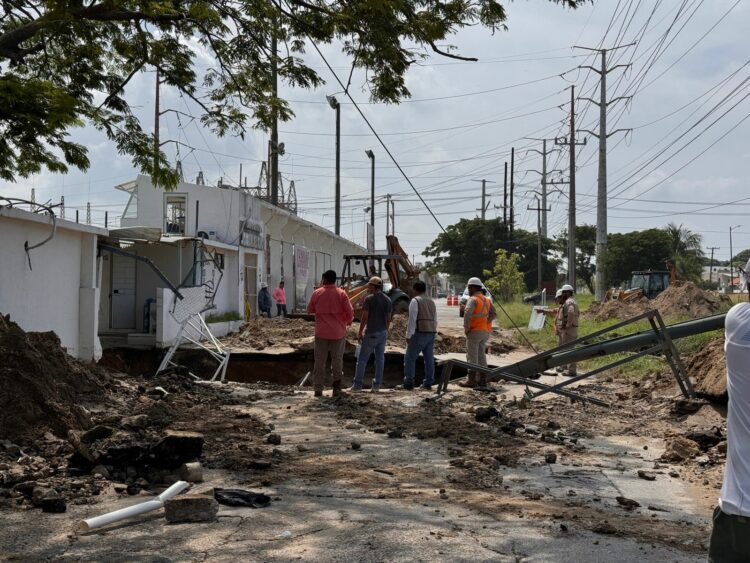 Efectos de las lluvias ocasionan daños en dren pluvial de Ciudad Madero