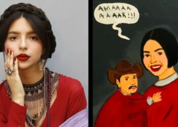 memes de angela y nodal en cuadros