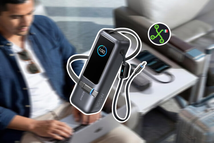 Power Bank de 25,000 mAh ideal para viajeros en home office